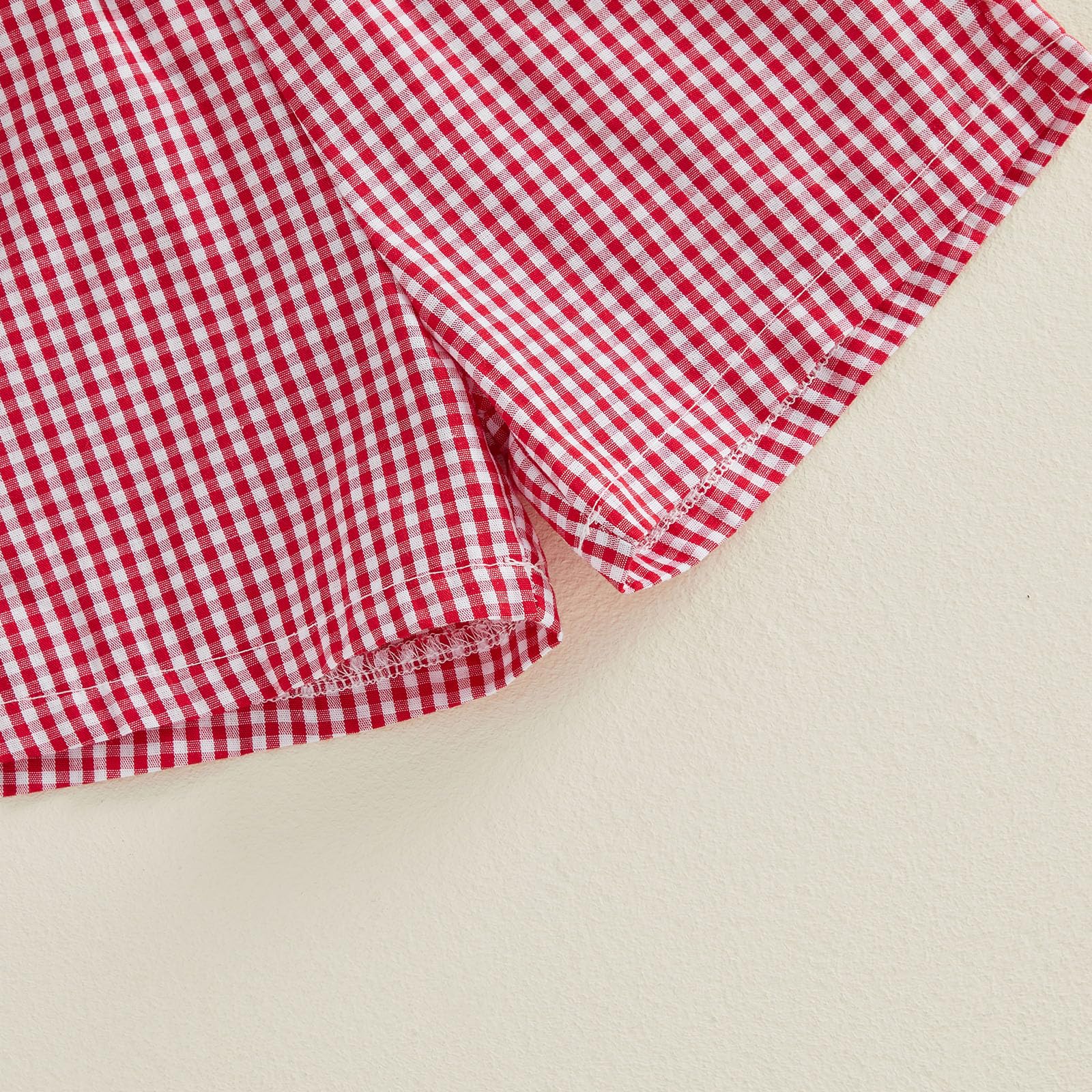 Bagilaanoe Toddler Baby Boy Short Sleeve T-Shirt+ Plaid Shorts Set Castle Embroidery Outfit Beach Clothes 2PCS Set