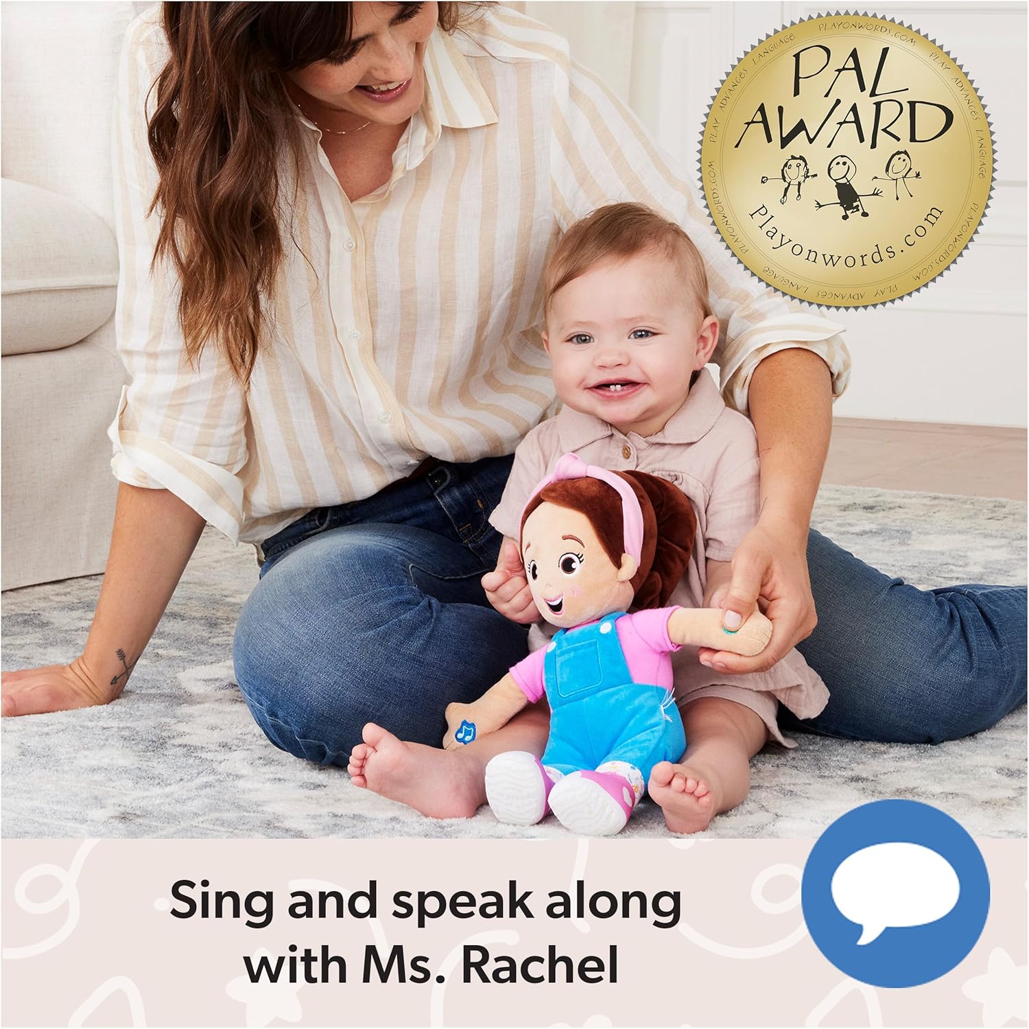 Ms. Rachel Official Speak & Sing Doll, 16” Tall Interactive Toy with 4 Songs & 16+ Phrases, Toddler Toys for Girls & Boys Ages 6 Months to 3+ Years. *Amelia’s Pick