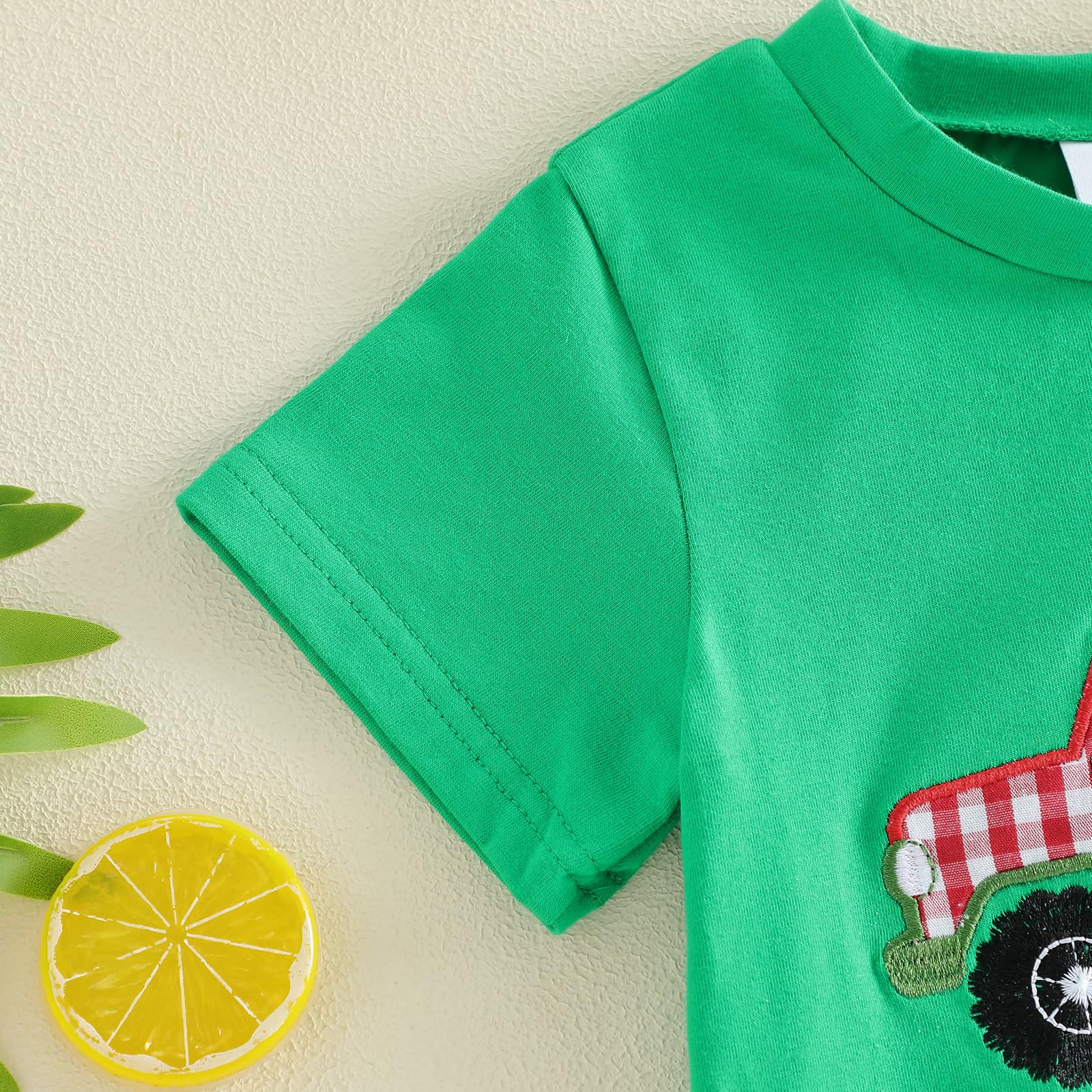 Bagilaanoe Toddler Baby Boy Short Sleeve T-Shirt+ Plaid Shorts Set Castle Embroidery Outfit Beach Clothes 2PCS Set