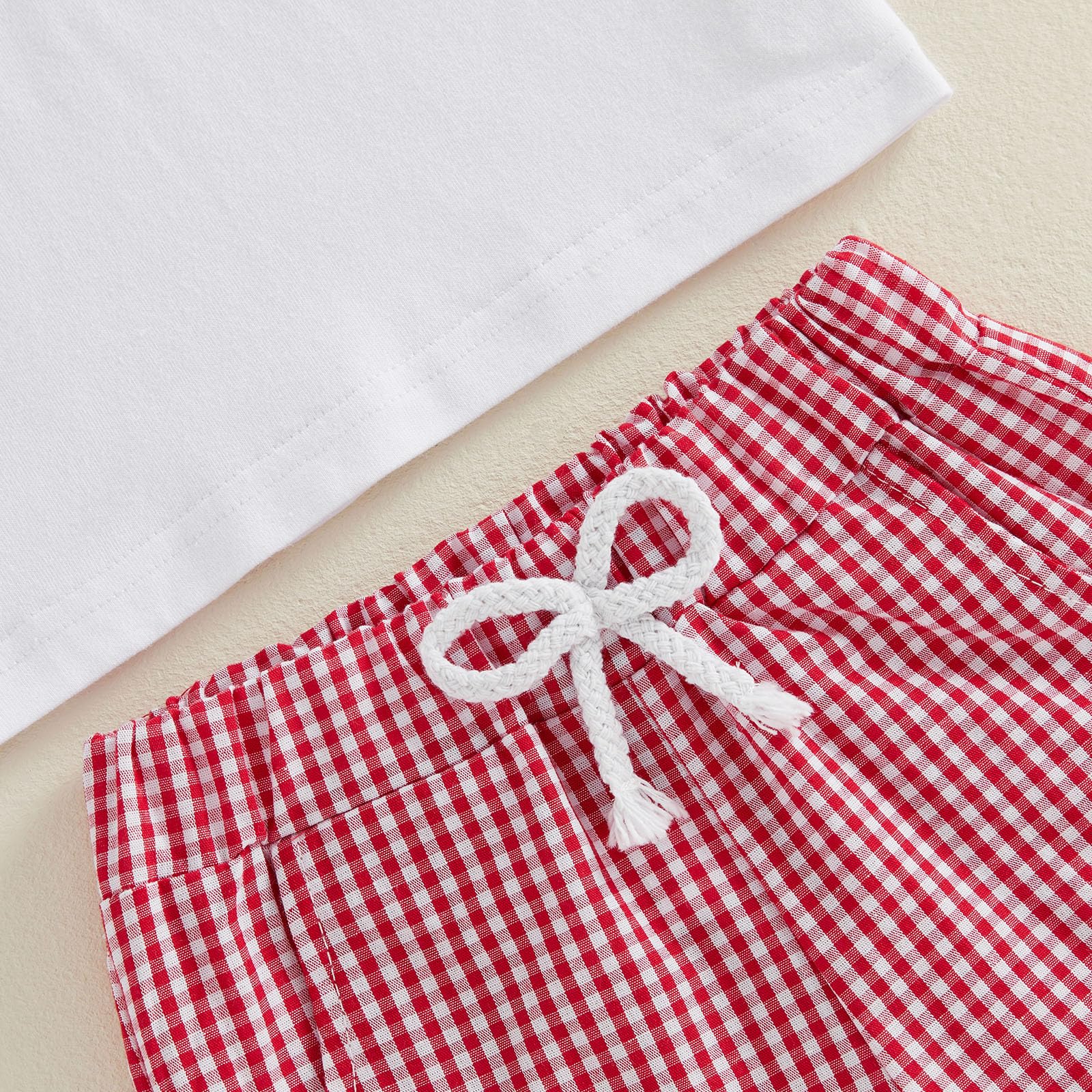 Bagilaanoe Toddler Baby Boy Short Sleeve T-Shirt+ Plaid Shorts Set Castle Embroidery Outfit Beach Clothes 2PCS Set