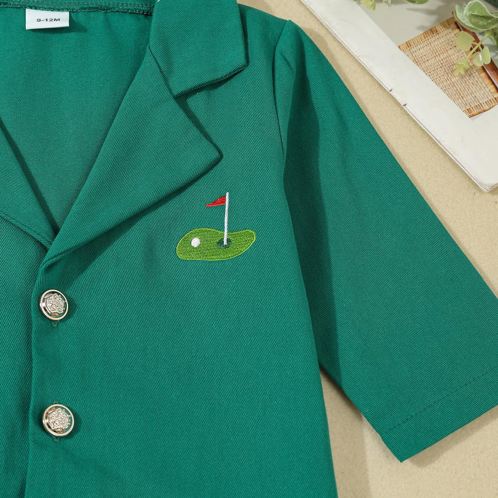Baby Boy Jacket Toddler Golf Clothes Long Sleeve Lapel Button Down Top Infant First Birthday Outfit Spring Golf Coat