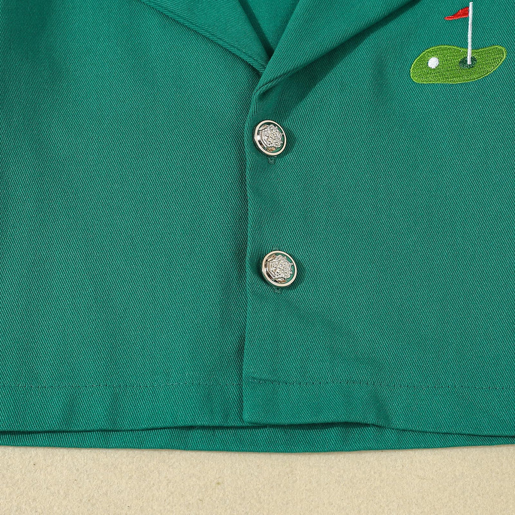 Baby Boy Jacket Toddler Golf Clothes Long Sleeve Lapel Button Down Top Infant First Birthday Outfit Spring Golf Coat