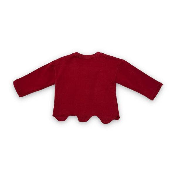 A85 72243 *LITTLE WHO* Pom Beanie Scallop Trim Top (2 Colors