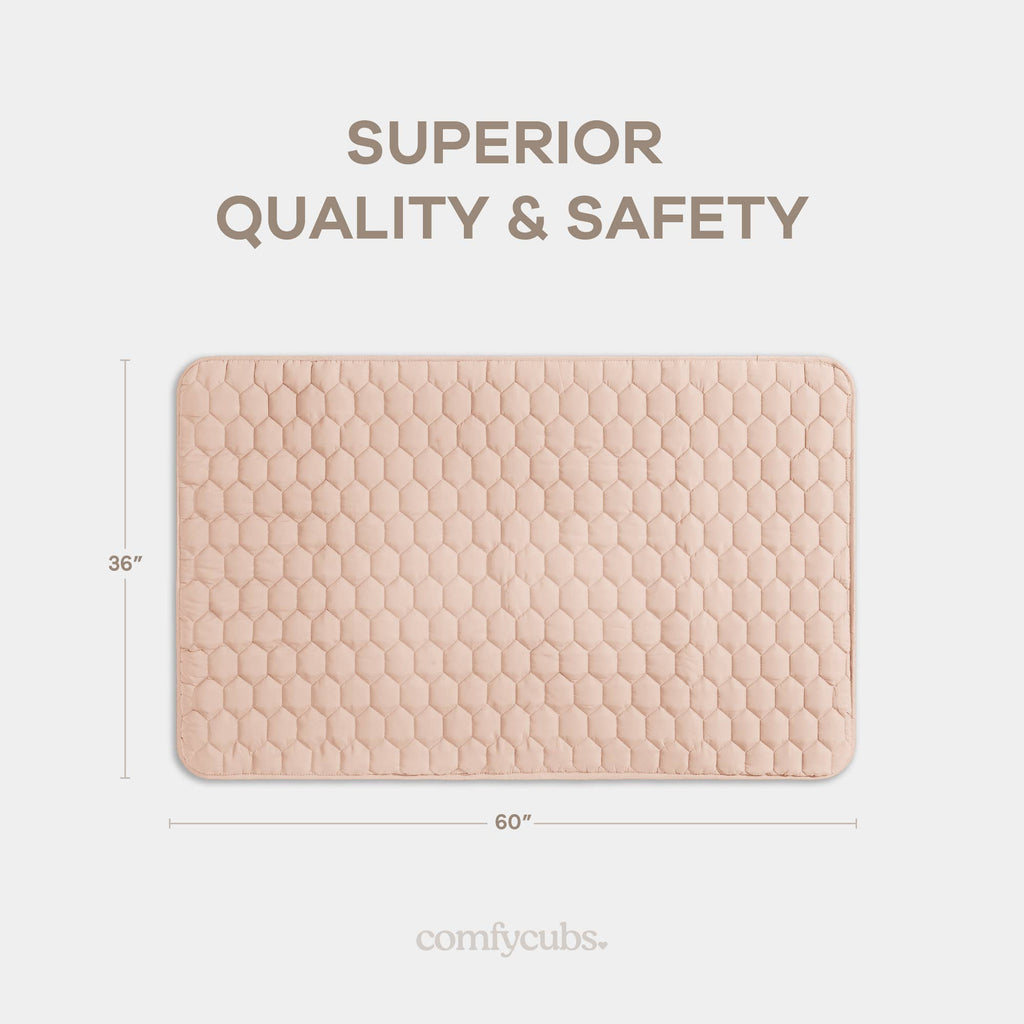 Premium Play Mat, Quilted Baby Mat for Floor by Comfy Cubs