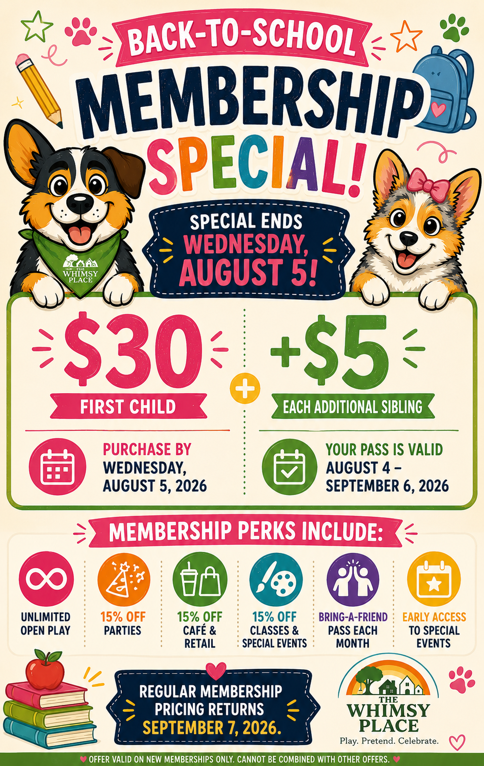Back to School Membership Sale 1 child household