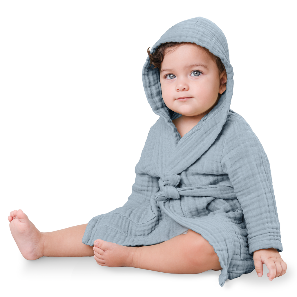 Muslin Bath Robe for Kids, Cotton Bathrobe by Comfy Cubs