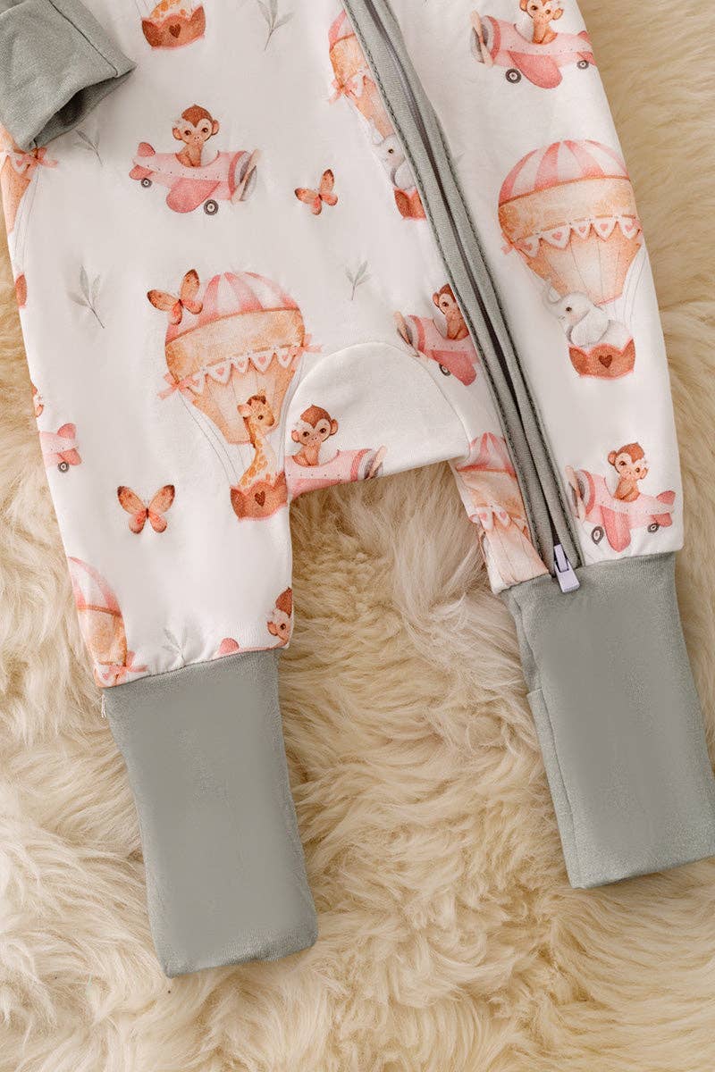 🎍Bamboo Pajama w/air balloon print bodysu matching headband.