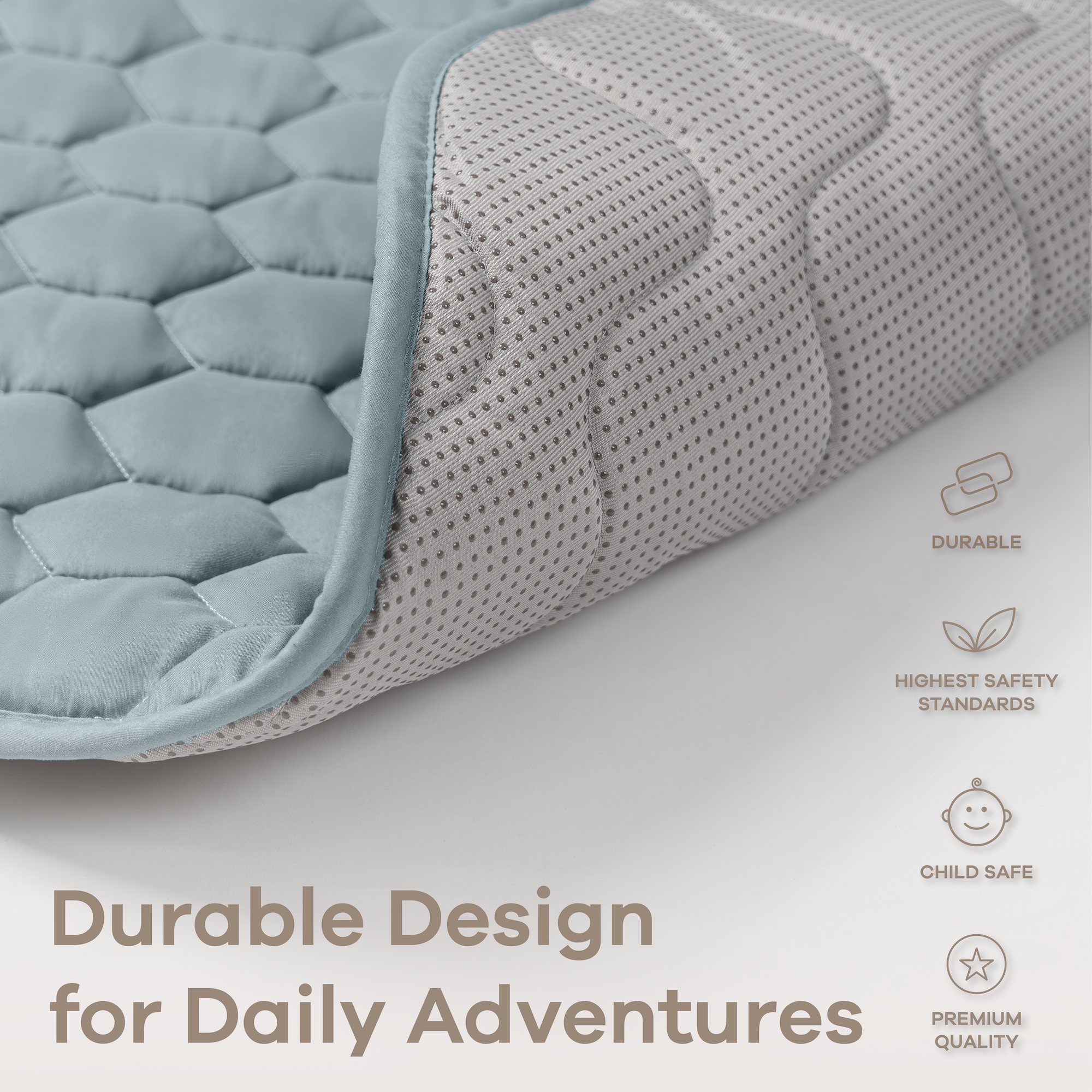 Premium Play Mat, Quilted Baby Mat for Floor by Comfy Cubs