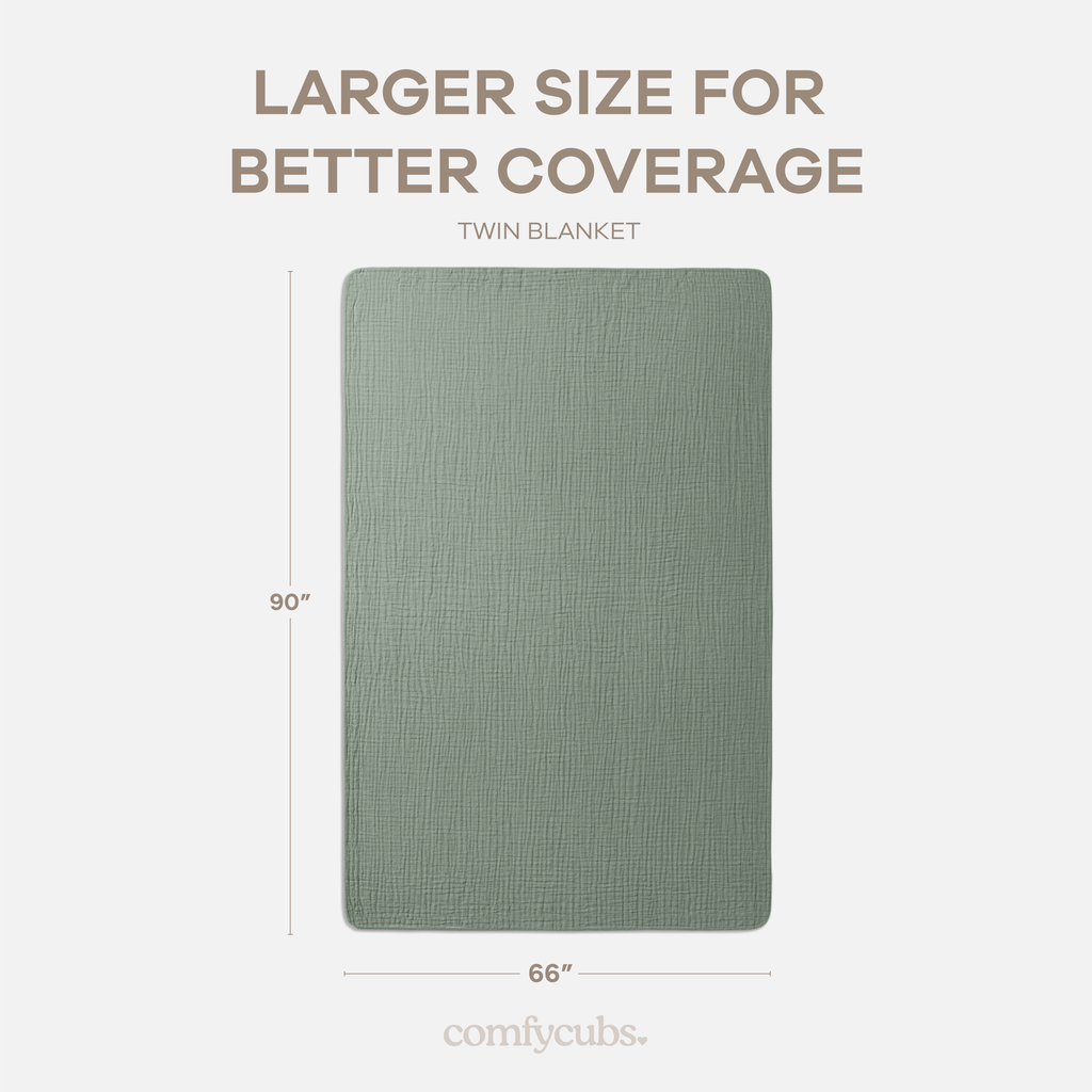 Muslin Blanket for Adults, 6-Layer Bedding by Comfy Cubs