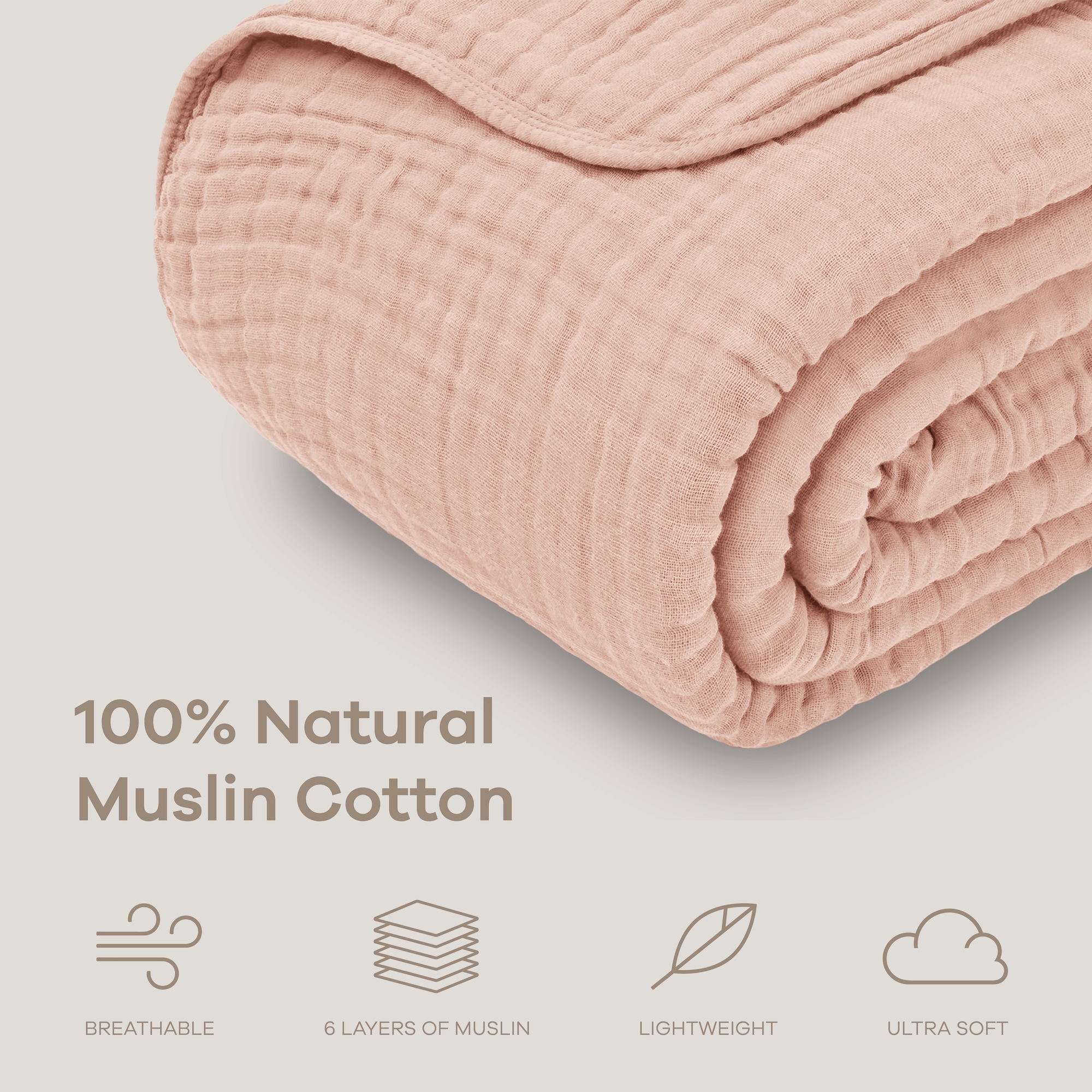 Muslin Blanket for Adults, 6-Layer Bedding by Comfy Cubs