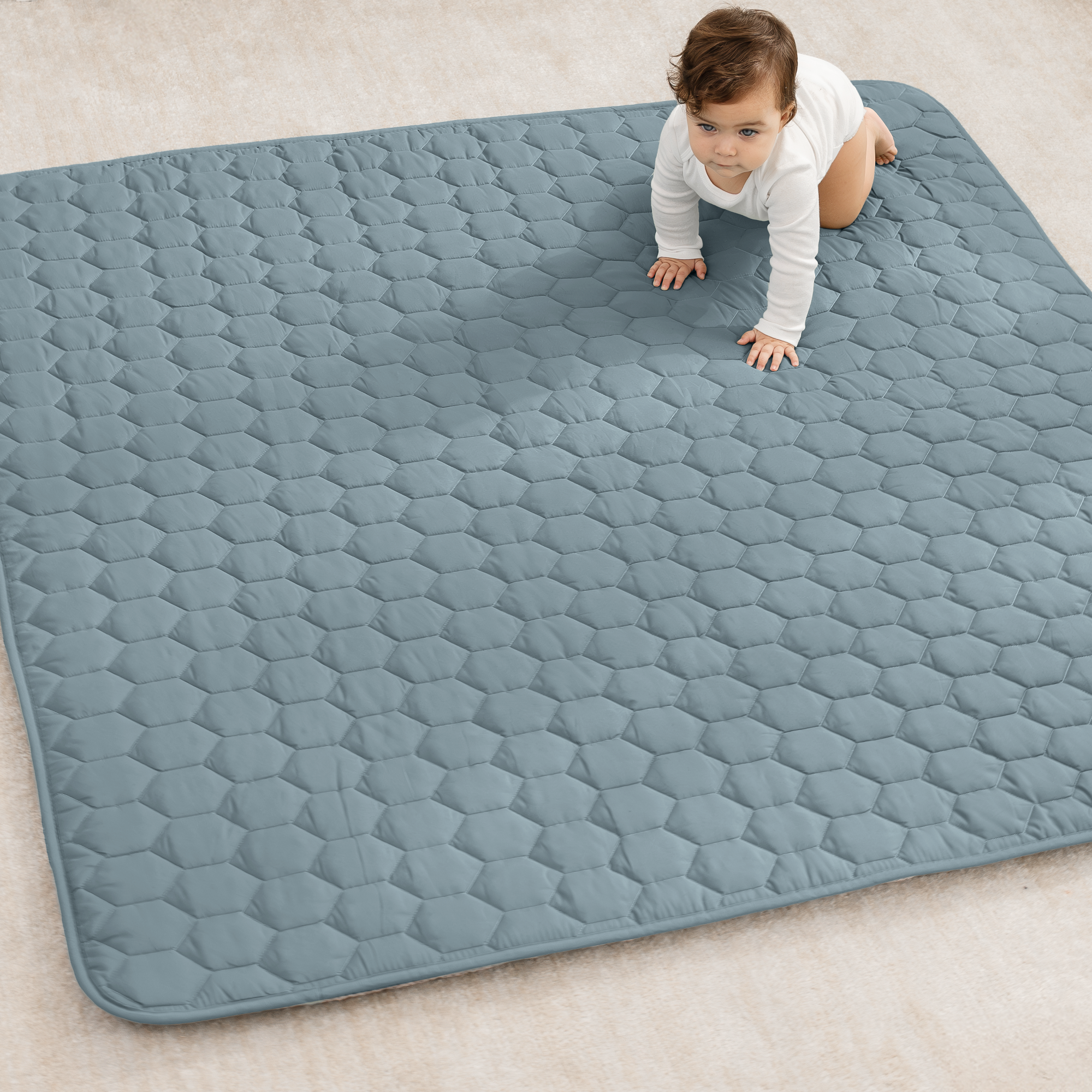 Premium Play Mat, Quilted Baby Mat for Floor by Comfy Cubs